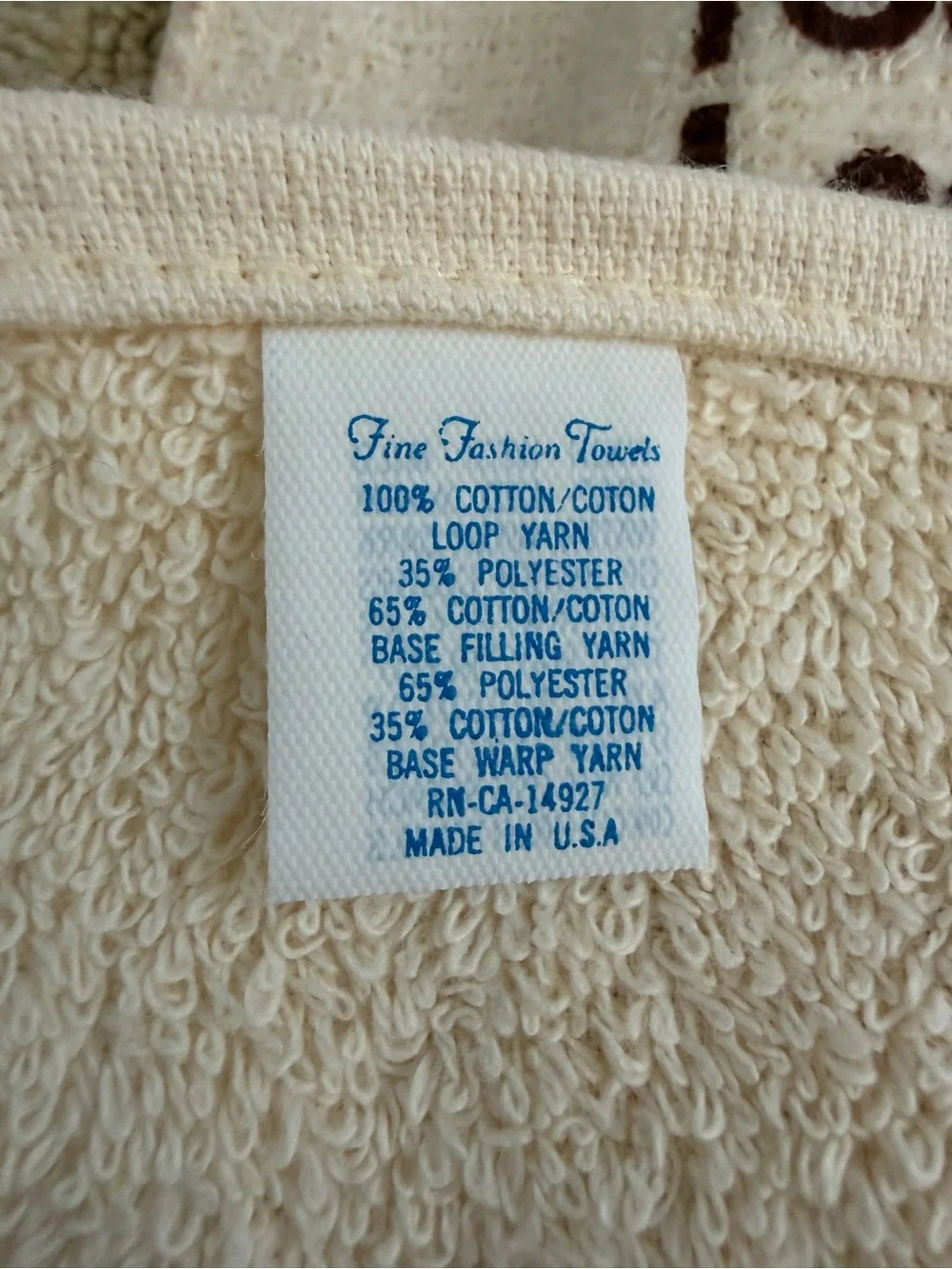 Novelty Tennis Print Hand Bath Towel - Off White